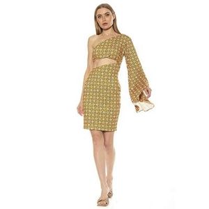 ALEXIA ADMOR reese sheath dress geometric pattern sz small